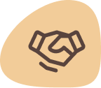 A brown icon of two hands holding each other.